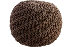 Habitat Knot Natural Knitted Round Pouf Footstool - Natural